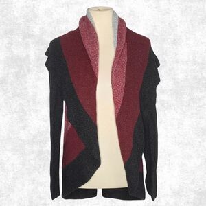 New Direction Striped Open Front Cardigan – Size M –  Gothcore / Cozy Academia